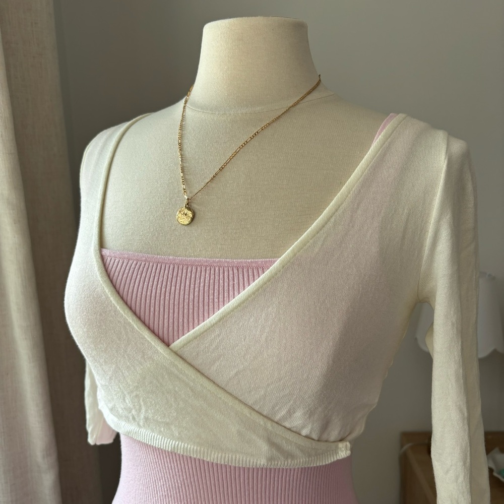 SISTE’S Made in Italy Cream Wrap Top -Size S
